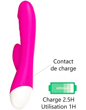 Vibromasseur rabbit rose 10 programmes USB