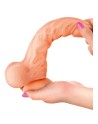 Gode réaliste veiné ventouse va-et-vient prépuce testicules billes mouvantes 22cm 