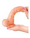 Gode réaliste veiné ventouse va-et-vient prépuce testicules billes mouvantes 18.5cm 