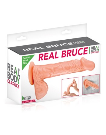 Gode réaliste grande longueur veiné avec testicules et ventouse 23cm 