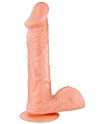 Gode réaliste veiné avec testicules et ventouse 21cm 
