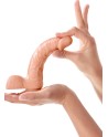 Gode réaliste veiné avec testicules et ventouse 18cm 