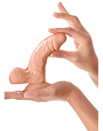 Gode réaliste avec testicules et ventouse 13cm 