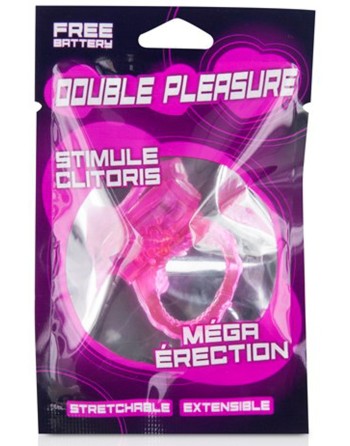 Cockring rose vibrant avec stimulation du clitoris 