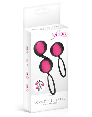 Set de boules de Geisha noires roses à billes amovibles 