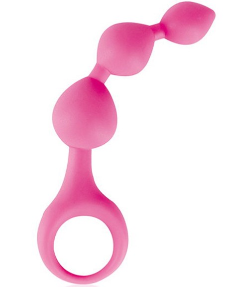 Stimulateur anal rose à boules 