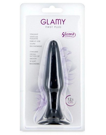 Plug anal noir 12.5cm avec ventouse 