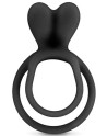 Double cockring noir avec stimulateur de clitoris 