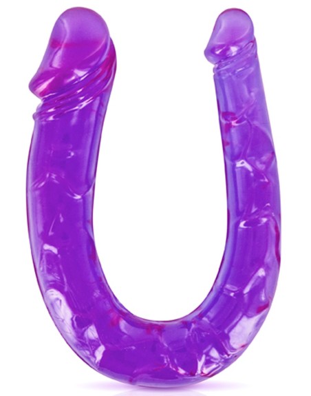 Double dong gode fléxible violet 29.5cm 