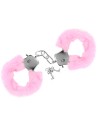 Menottes fourrure roses de poignets avec sécurité 