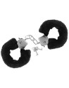 Menottes fourrure noires de poignets avec sécurité 