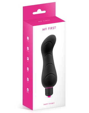 Vibromasseur noir 7 vitesses courbé point G waterproof 
