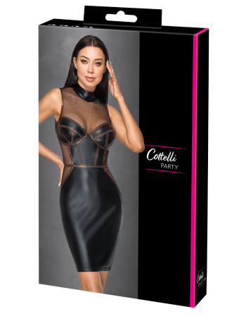 Robe Moulante Sans Manches Look Mat  Résille - Cottelli