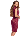 Robe moulante en dentelle rouge bordeaux - Cottelli
