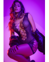 Robe en résille noire ajourée - Mapalé