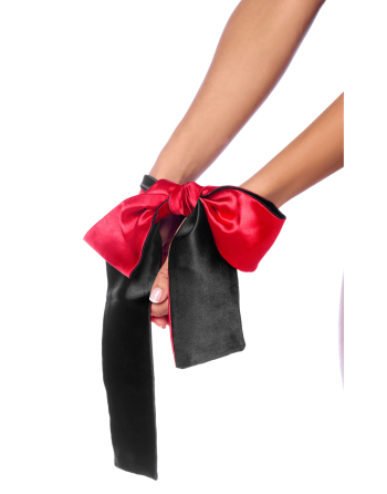 Accessoire coquin en satin réversible noir  rouge 