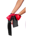 Accessoire coquin en satin réversible noir  rouge 