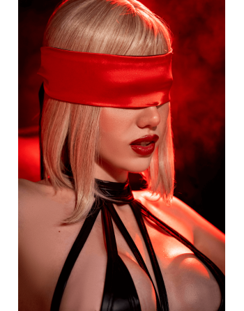 Accessoire coquin en satin réversible noir  rouge 