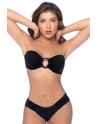 Bikini Bandeau Noir avec Anneau Central 