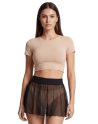 Mini jupe noire en résille transparente Stella