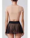 Mini jupe noire en résille transparente Stella