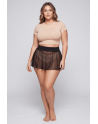 Mini jupe noire en résille transparente Stella