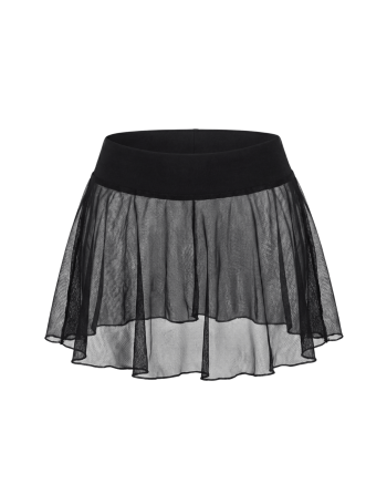 Mini jupe noire en résille transparente Stella