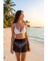 Mini jupe noire en résille transparente Stella