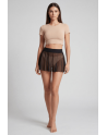 Mini jupe noire en résille transparente Stella