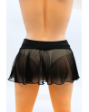 Mini jupe noire en résille transparente Stella