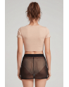 Jupe noire en résille transparente Maya