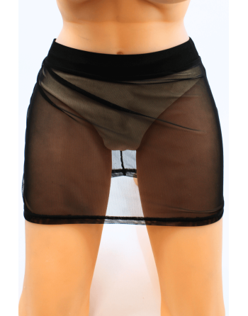 Jupe noire en résille transparente Maya