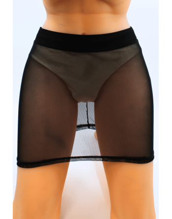 Jupe noire en résille transparente Maya