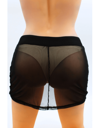 Jupe noire en résille transparente Maya