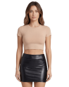 Jupe noire en simili cuir mat Sifia