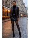 Jupe noire en simili cuir mat Sifia