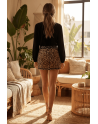 Jupe en résille transparente imprimé léopard Clara