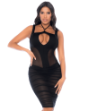 Robe noire semi transparente dos nu 