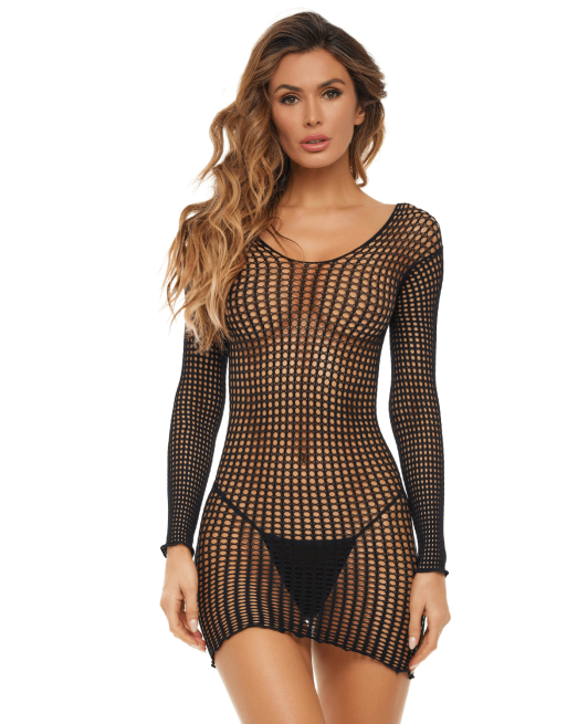 Robe résille fantaisie noir 