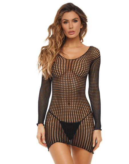 Robe résille fantaisie noir 