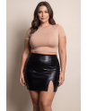 Jupe sexy courte noire wetlook Alessia