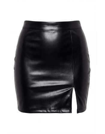 Jupe sexy courte noire wetlook Alessia