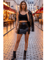 Jupe sexy courte noire wetlook Alessia