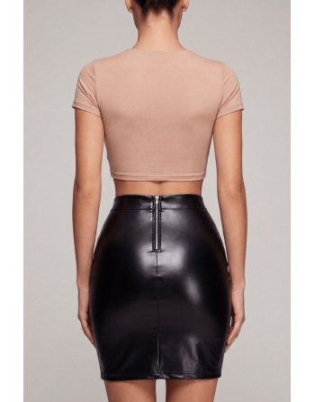 Jupe sexy longue noire wetlook Inaya