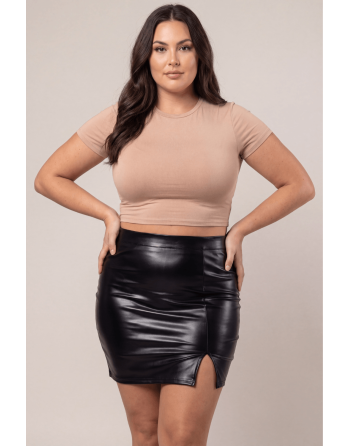 Jupe sexy longue noire wetlook Inaya
