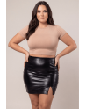 Jupe sexy longue noire wetlook Inaya