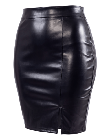 Jupe sexy longue noire wetlook Inaya