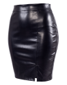 Jupe sexy longue noire wetlook Inaya