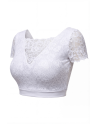 Top sexy court blanc bi matière réversible
