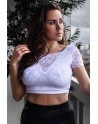 Top sexy court blanc bi matière réversible